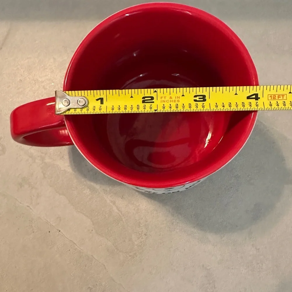 Disney Mickey Mouse “Your on Mute”  Coffee Mug White & Red Cup 18oz - Picture 5 of 6